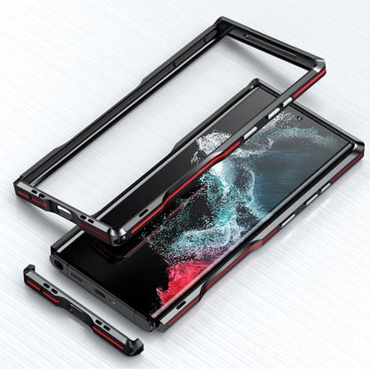LUPHIE for Samsung Galaxy S22 Ultra 5G Drop-proof Anti-scratch Metal Frame Armor Bumper Case