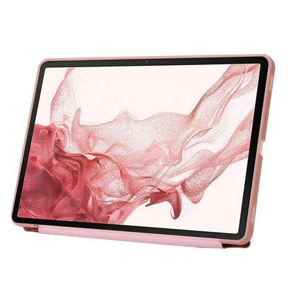 For Samsung Galaxy Tab S8+ Silicone + Leather V-fold Stand Tablet Case Auto Wake/Sleep Function Shockproof Cover