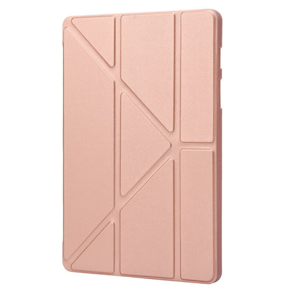 For Samsung Galaxy Tab S8+ Silicone + Leather V-fold Stand Tablet Case Auto Wake/Sleep Function Shockproof Cover