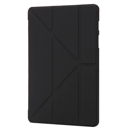 For Samsung Galaxy Tab S8+ Silicone + Leather V-fold Stand Tablet Case Auto Wake/Sleep Function Shockproof Cover