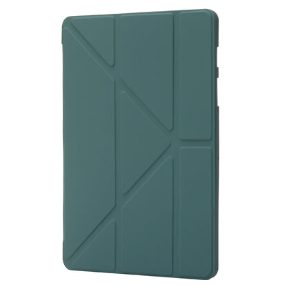 For Samsung Galaxy Tab S8+ Silicone + Leather V-fold Stand Tablet Case Auto Wake/Sleep Function Shockproof Cover