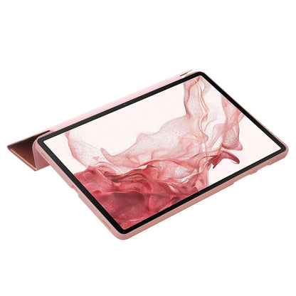 For Samsung Galaxy Tab S8+ Silicone + Leather V-fold Stand Tablet Case Auto Wake/Sleep Function Shockproof Cover