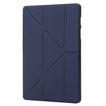 For Samsung Galaxy Tab S8+ Silicone + Leather V-fold Stand Tablet Case Auto Wake/Sleep Function Shockproof Cover