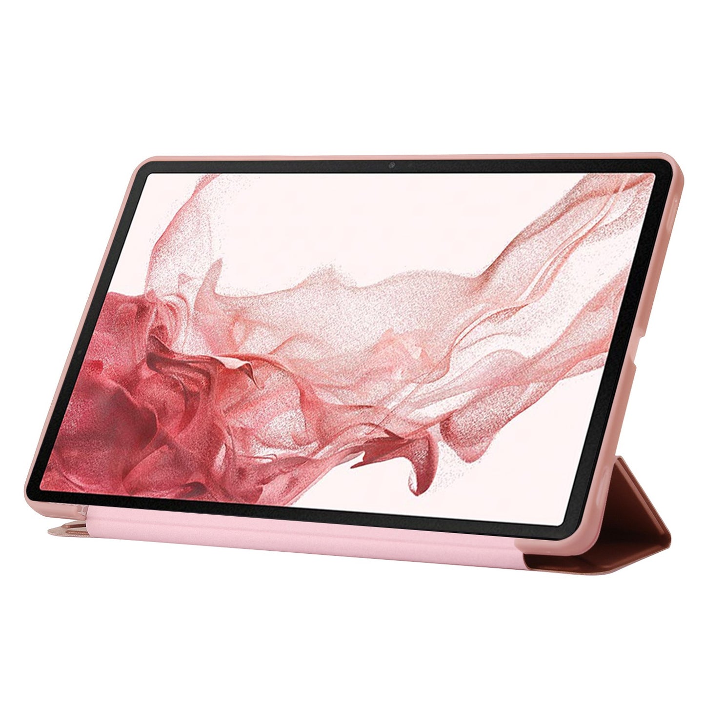 For Samsung Galaxy Tab S8+ Silicone + Leather V-fold Stand Tablet Case Auto Wake/Sleep Function Shockproof Cover