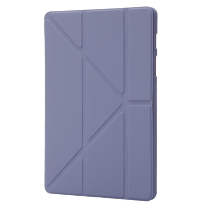 For Samsung Galaxy Tab S8+ Silicone + Leather V-fold Stand Tablet Case Auto Wake/Sleep Function Shockproof Cover