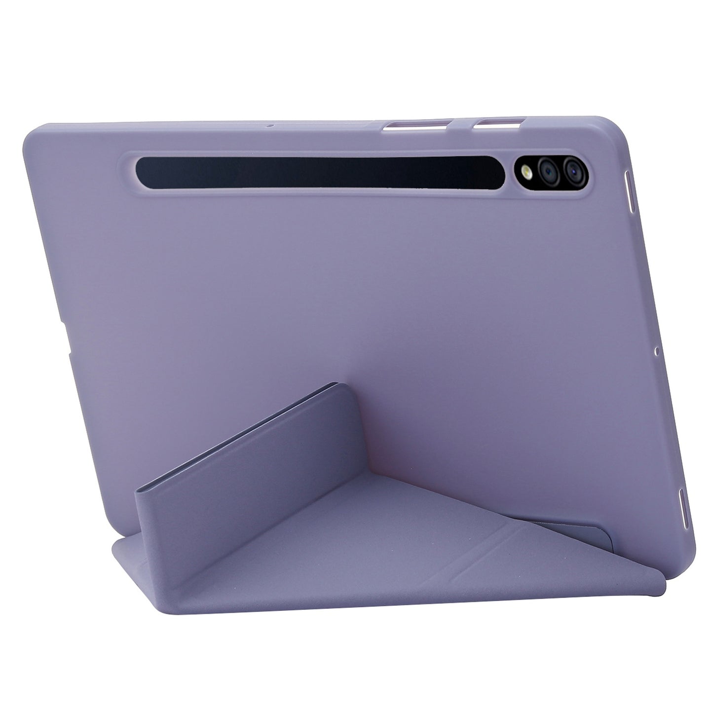 For Samsung Galaxy Tab S8+ Silicone + Leather V-fold Stand Tablet Case Auto Wake/Sleep Function Shockproof Cover