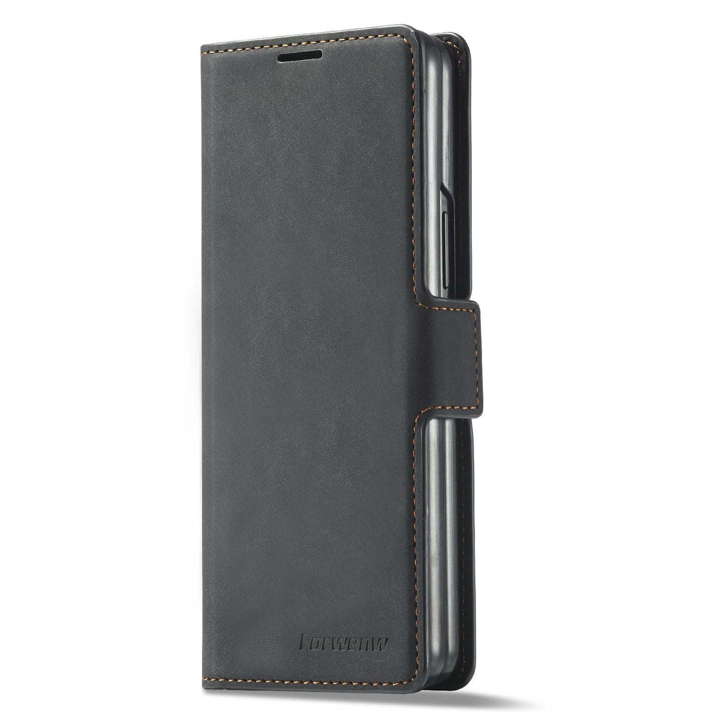 FORWENW for Samsung Galaxy Z Fold3 5G Fantasy Series Skin-touch PU Leather Well-protected Cover Anti-drop Cell Phone Stand Wallet Case
