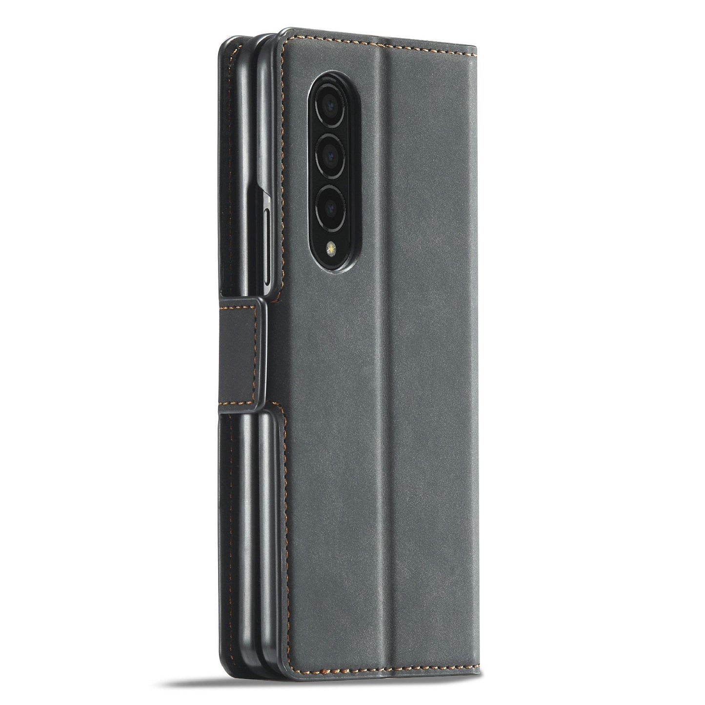 FORWENW for Samsung Galaxy Z Fold3 5G Fantasy Series Skin-touch PU Leather Well-protected Cover Anti-drop Cell Phone Stand Wallet Case