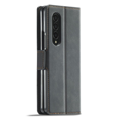FORWENW for Samsung Galaxy Z Fold3 5G Fantasy Series Skin-touch PU Leather Well-protected Cover Anti-drop Cell Phone Stand Wallet Case