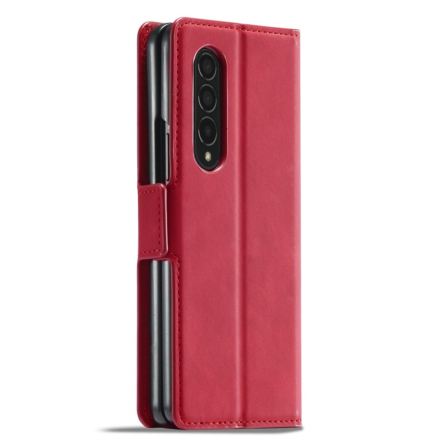 FORWENW for Samsung Galaxy Z Fold3 5G Fantasy Series Skin-touch PU Leather Well-protected Cover Anti-drop Cell Phone Stand Wallet Case