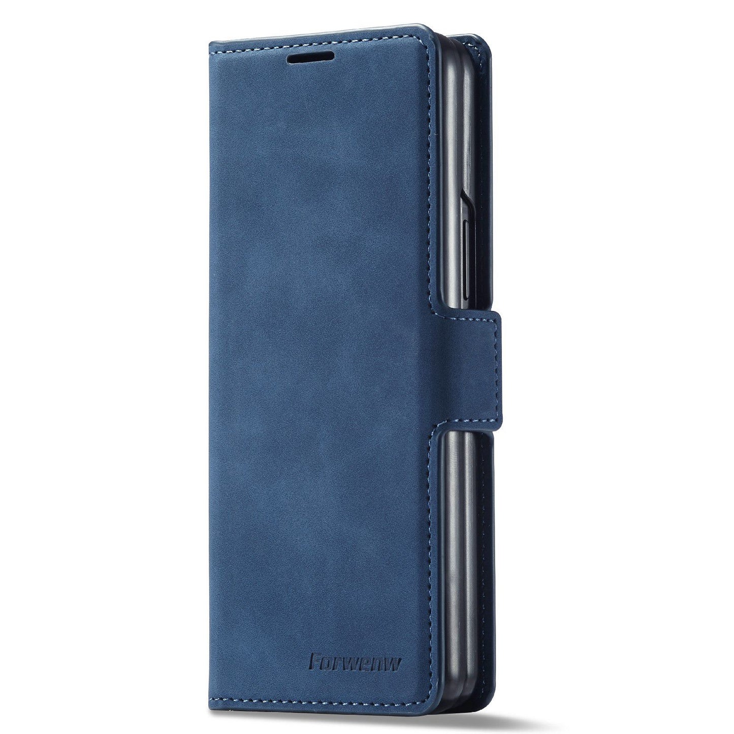 FORWENW for Samsung Galaxy Z Fold3 5G Fantasy Series Skin-touch PU Leather Well-protected Cover Anti-drop Cell Phone Stand Wallet Case