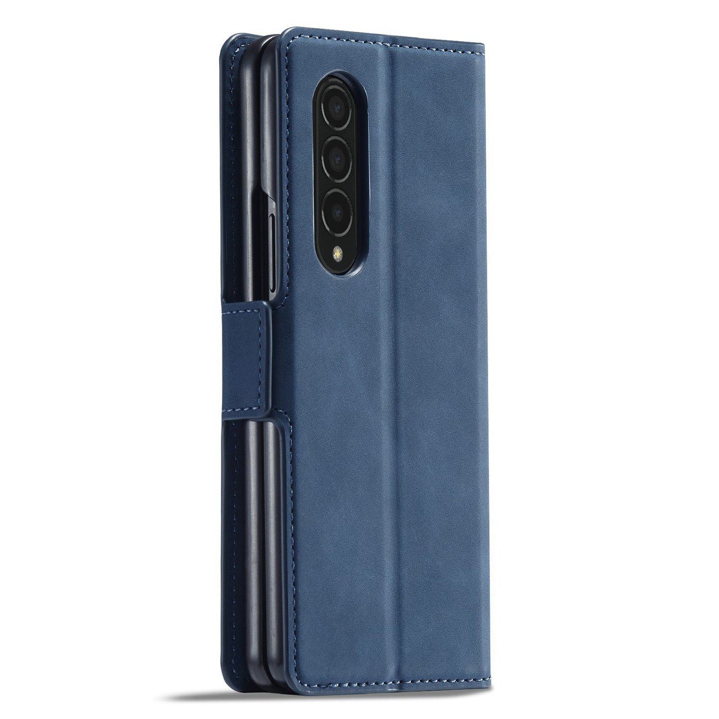 FORWENW for Samsung Galaxy Z Fold3 5G Fantasy Series Skin-touch PU Leather Well-protected Cover Anti-drop Cell Phone Stand Wallet Case