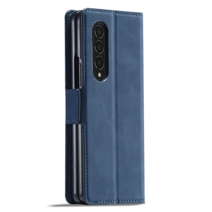 FORWENW for Samsung Galaxy Z Fold3 5G Fantasy Series Skin-touch PU Leather Well-protected Cover Anti-drop Cell Phone Stand Wallet Case