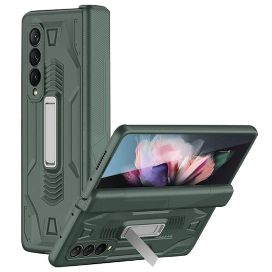 GKK for Samsung Galaxy Z Fold3 5G Magnetic Folding Full Protection PC+Tempered Glass Phone Case with Kickstand