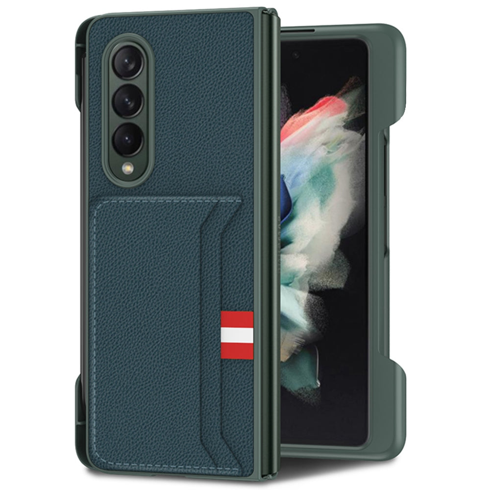 GKK For Samsung Galaxy Z Fold3 5G Ultra Slim Phone Case PU Leather Coated PC Folding Cover with Pen Slot