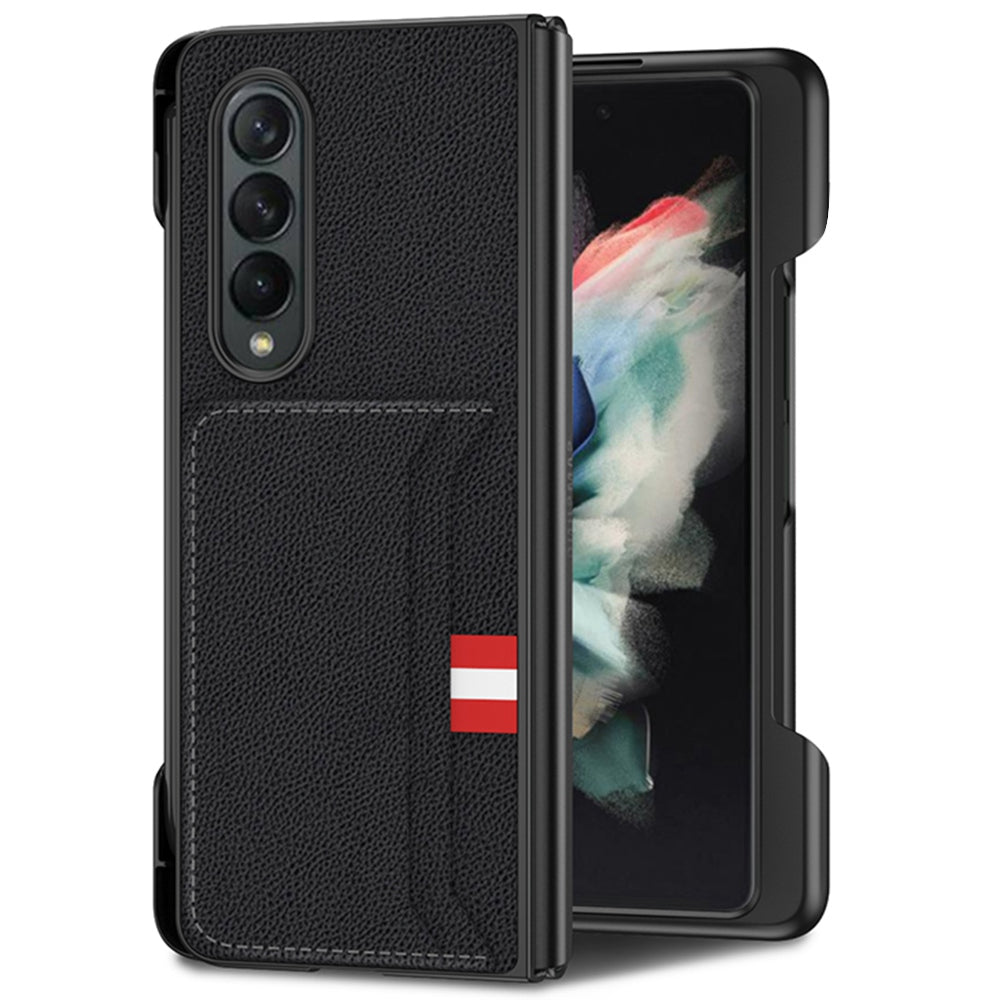 GKK For Samsung Galaxy Z Fold3 5G Ultra Slim Phone Case PU Leather Coated PC Folding Cover with Pen Slot
