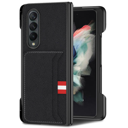GKK For Samsung Galaxy Z Fold3 5G Ultra Slim Phone Case PU Leather Coated PC Folding Cover with Pen Slot