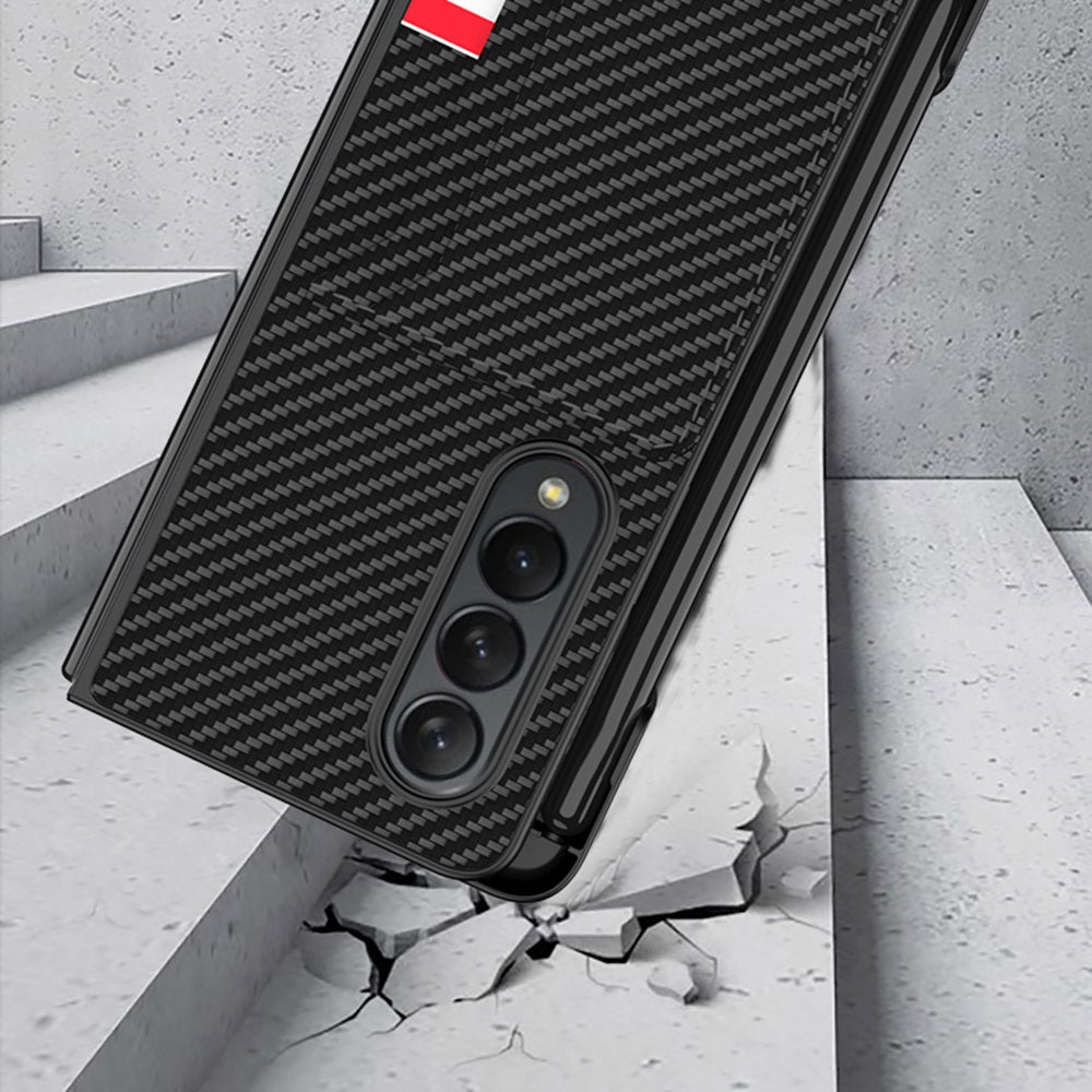 GKK For Samsung Galaxy Z Fold3 5G Ultra Slim Phone Case PU Leather Coated PC Folding Cover with Pen Slot
