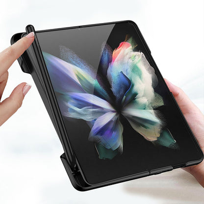 GKK For Samsung Galaxy Z Fold3 5G Ultra Slim Phone Case PU Leather Coated PC Folding Cover with Pen Slot