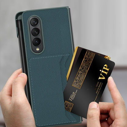 GKK For Samsung Galaxy Z Fold3 5G Ultra Slim Phone Case PU Leather Coated PC Folding Cover with Pen Slot