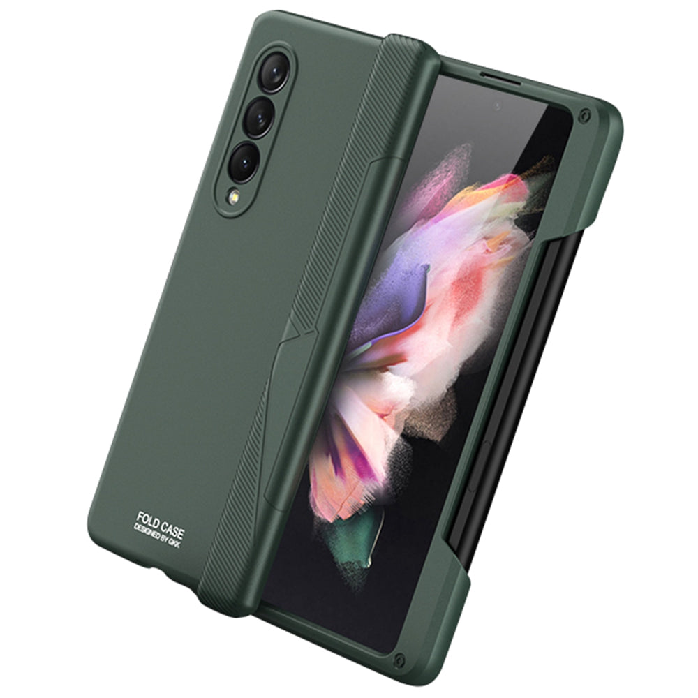GKK For Samsung Galaxy Z Fold3 5G Magnetic Absorption Hinge Hard PC Folding Phone Case with Pen Slot