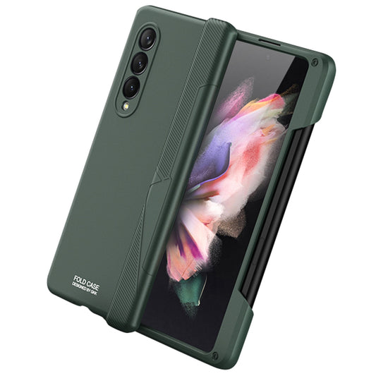 GKK For Samsung Galaxy Z Fold3 5G Magnetic Absorption Hinge Hard PC Folding Phone Case with Pen Slot