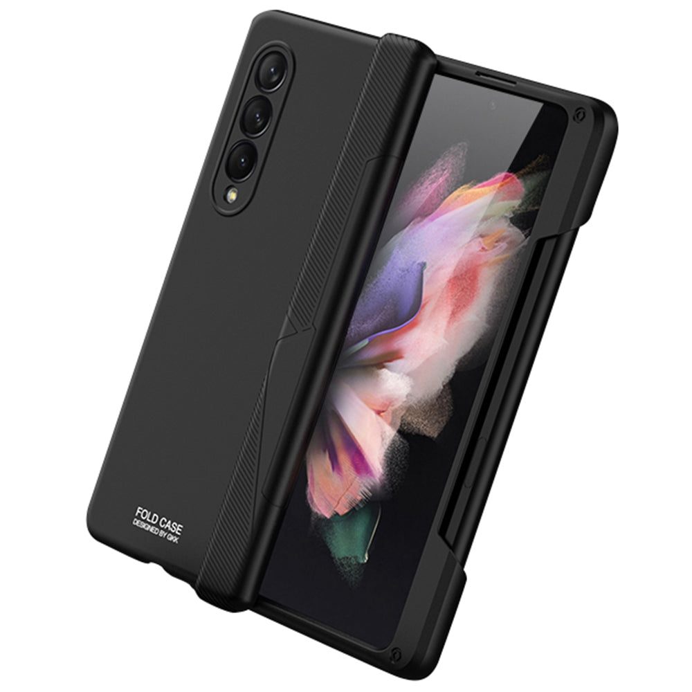 GKK For Samsung Galaxy Z Fold3 5G Magnetic Absorption Hinge Hard PC Folding Phone Case with Pen Slot