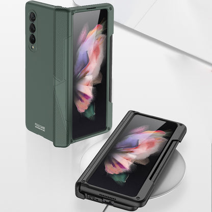 GKK For Samsung Galaxy Z Fold3 5G Magnetic Absorption Hinge Hard PC Folding Phone Case with Pen Slot
