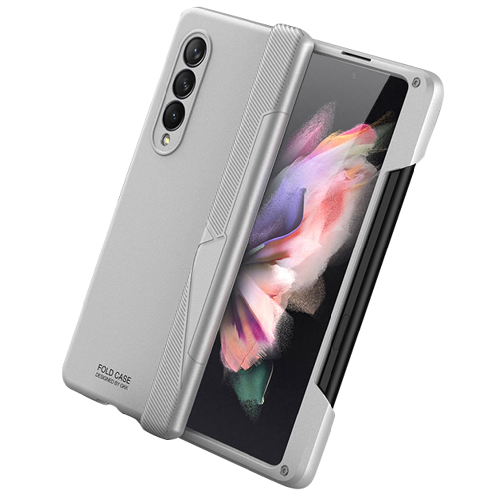 GKK For Samsung Galaxy Z Fold3 5G Magnetic Absorption Hinge Hard PC Folding Phone Case with Pen Slot