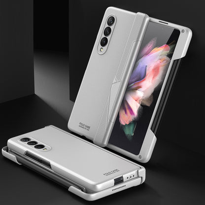 GKK For Samsung Galaxy Z Fold3 5G Magnetic Absorption Hinge Hard PC Folding Phone Case with Pen Slot