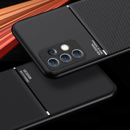 For Samsung Galaxy A33 5G Imprinted PU Leather + TPU Hybrid Case Inner Metal Sheet Phone Cover