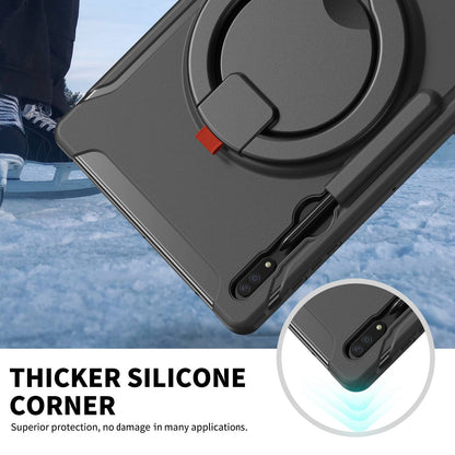 For Samsung Galaxy Tab S8 Ultra 14.6 X900/X906 Rotary Kickstand PC + TPU Tablet Case Cover with Pen Slot