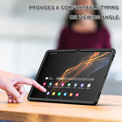 For Samsung Galaxy Tab S8 Ultra 14.6 X900/X906 Rotary Kickstand PC + TPU Tablet Case Cover with Pen Slot