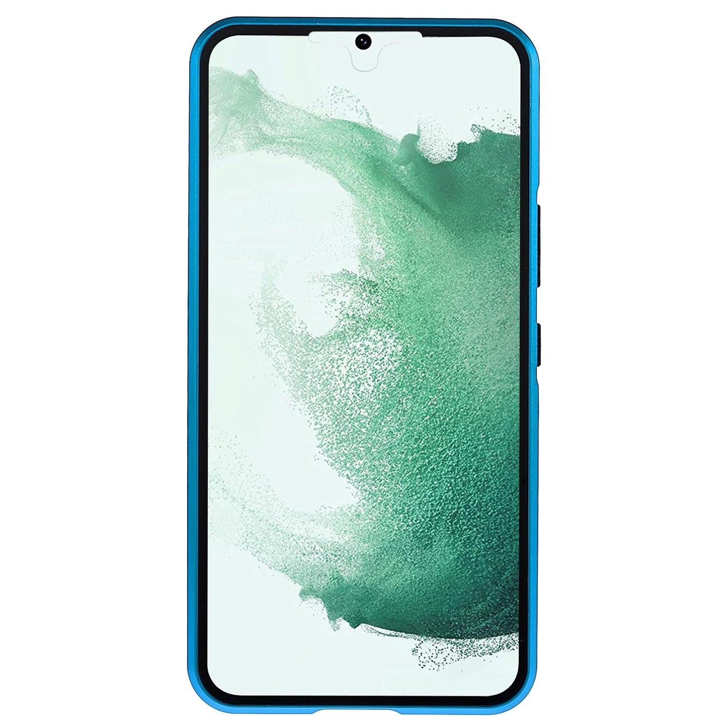 For Samsung Galaxy S22 5G 360 Degree Full Protection Phone Case Metal Bumper + Double-sided Tempered Glass Anti-fall Shell with Magnetic Closure