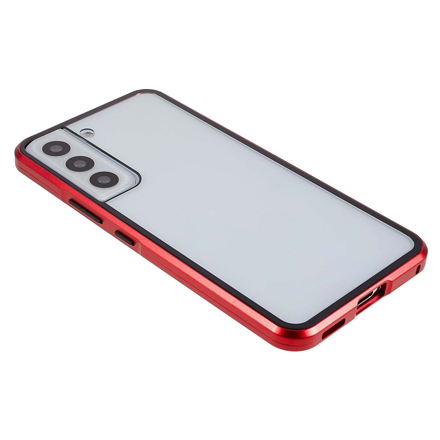 For Samsung Galaxy S22 5G 360 Degree Full Protection Phone Case Metal Bumper + Double-sided Tempered Glass Anti-fall Shell with Magnetic Closure