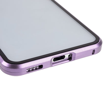 For Samsung Galaxy S22 5G 360 Degree Full Protection Phone Case Metal Bumper + Double-sided Tempered Glass Anti-fall Shell with Magnetic Closure