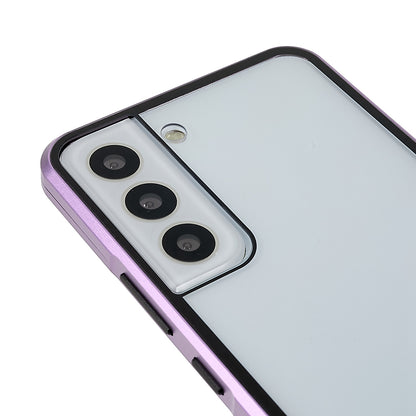For Samsung Galaxy S22 5G 360 Degree Full Protection Phone Case Metal Bumper + Double-sided Tempered Glass Anti-fall Shell with Magnetic Closure