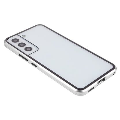 For Samsung Galaxy S22 5G 360 Degree Full Protection Phone Case Metal Bumper + Double-sided Tempered Glass Anti-fall Shell with Magnetic Closure