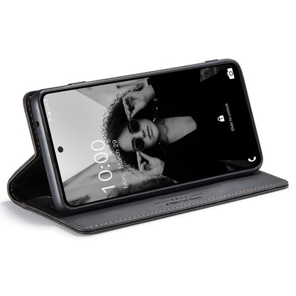 AUTSPACE A01 Series for Samsung Galaxy A52 4G/5G/A52s 5G Retro Matte PU Leather Wallet Flip Stand Cover with RFID Blocking Magnetic Closure Shell