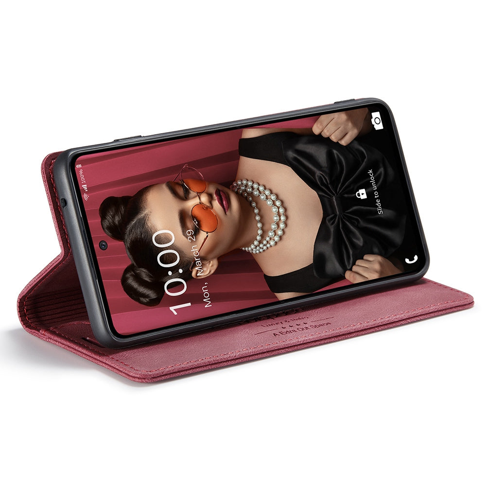 AUTSPACE A01 Series for Samsung Galaxy A52 4G/5G/A52s 5G Retro Matte PU Leather Wallet Flip Stand Cover with RFID Blocking Magnetic Closure Shell
