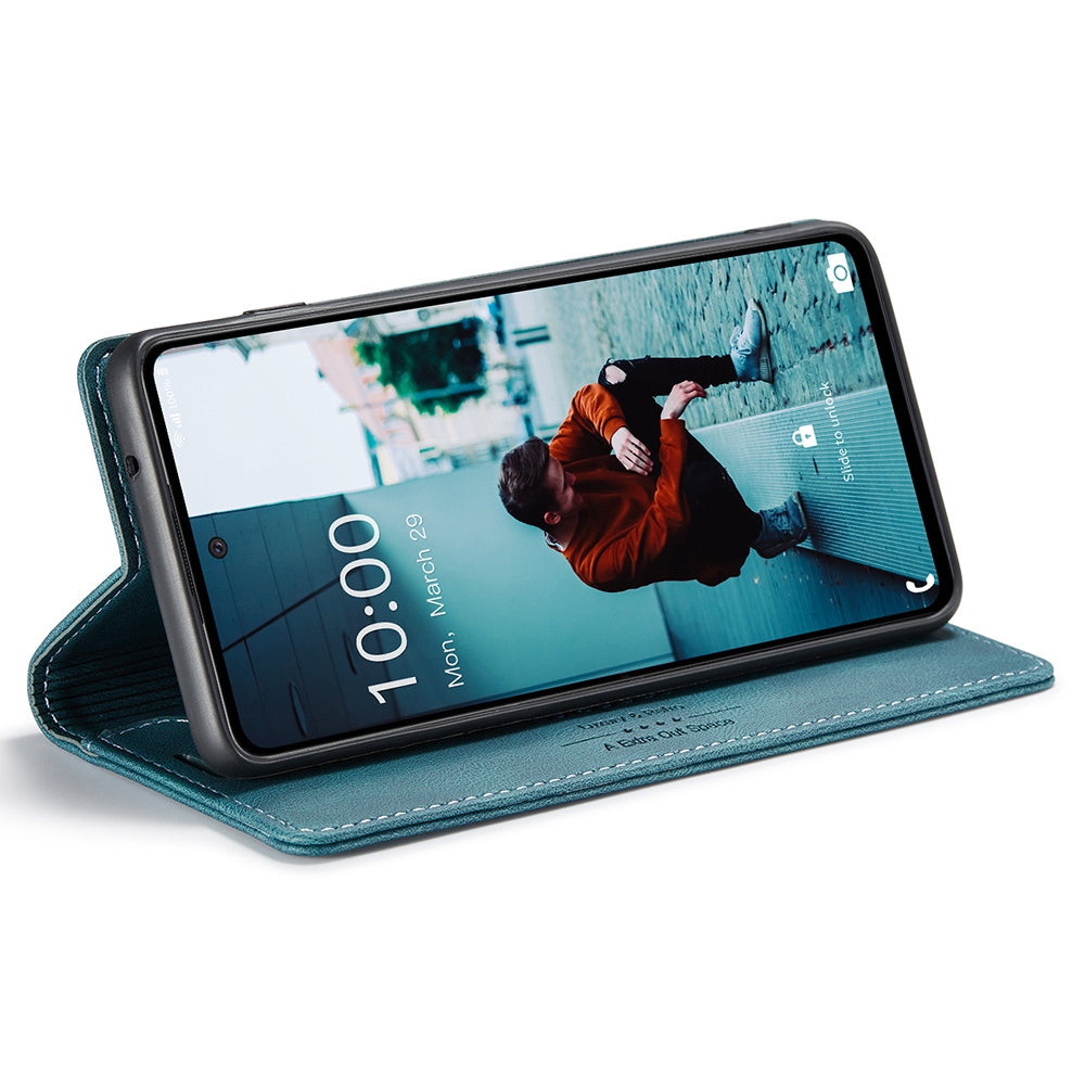 AUTSPACE A01 Series for Samsung Galaxy A52 4G/5G/A52s 5G Retro Matte PU Leather Wallet Flip Stand Cover with RFID Blocking Magnetic Closure Shell