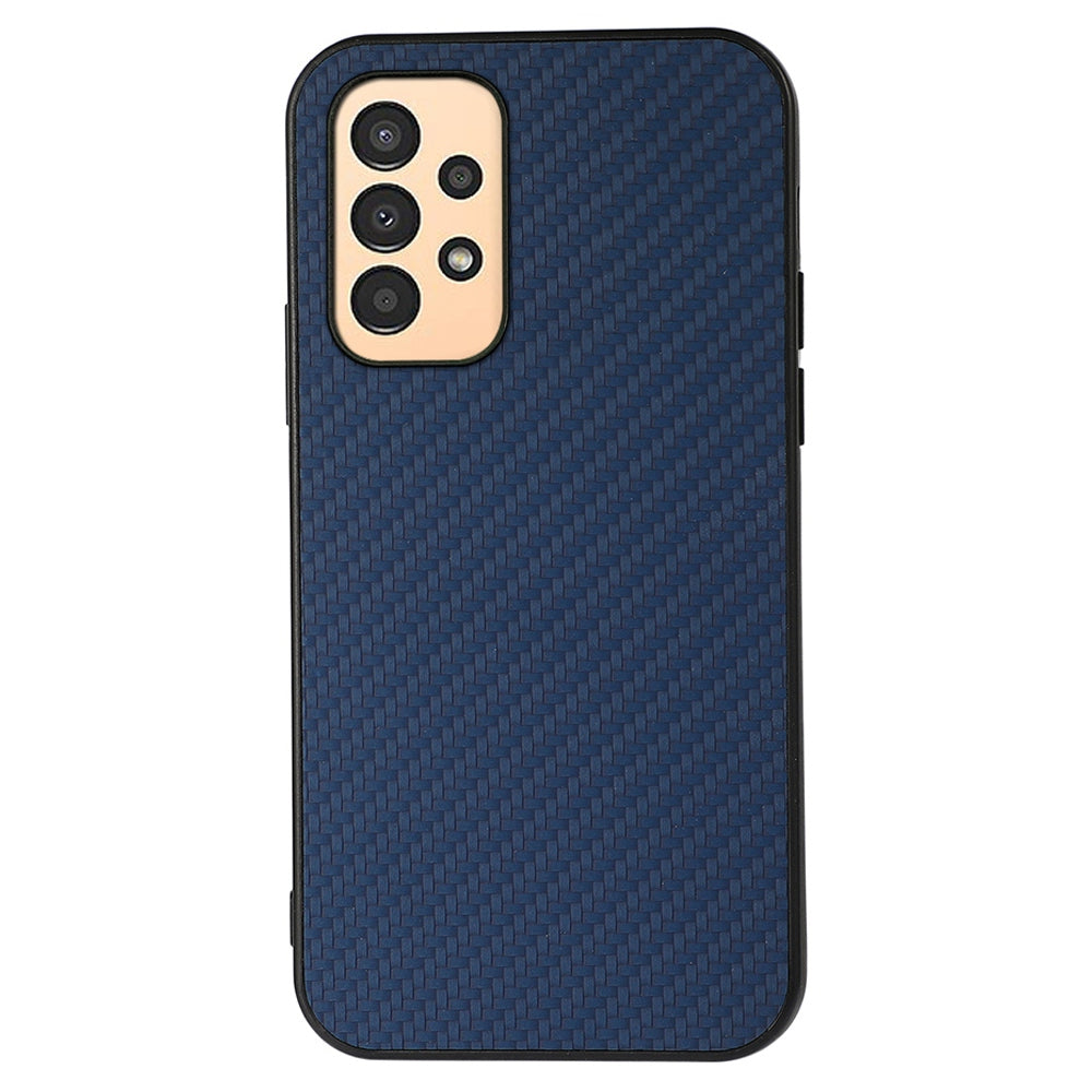 For Samsung Galaxy A13 4G Collision Proof Carbon Fiber Texture PU Leather Coated PC + TPU Case Phone Protective Cover