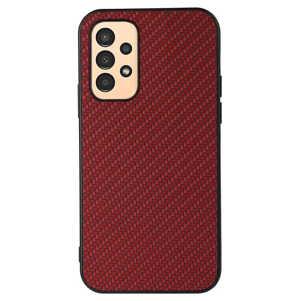 For Samsung Galaxy A13 4G Collision Proof Carbon Fiber Texture PU Leather Coated PC + TPU Case Phone Protective Cover