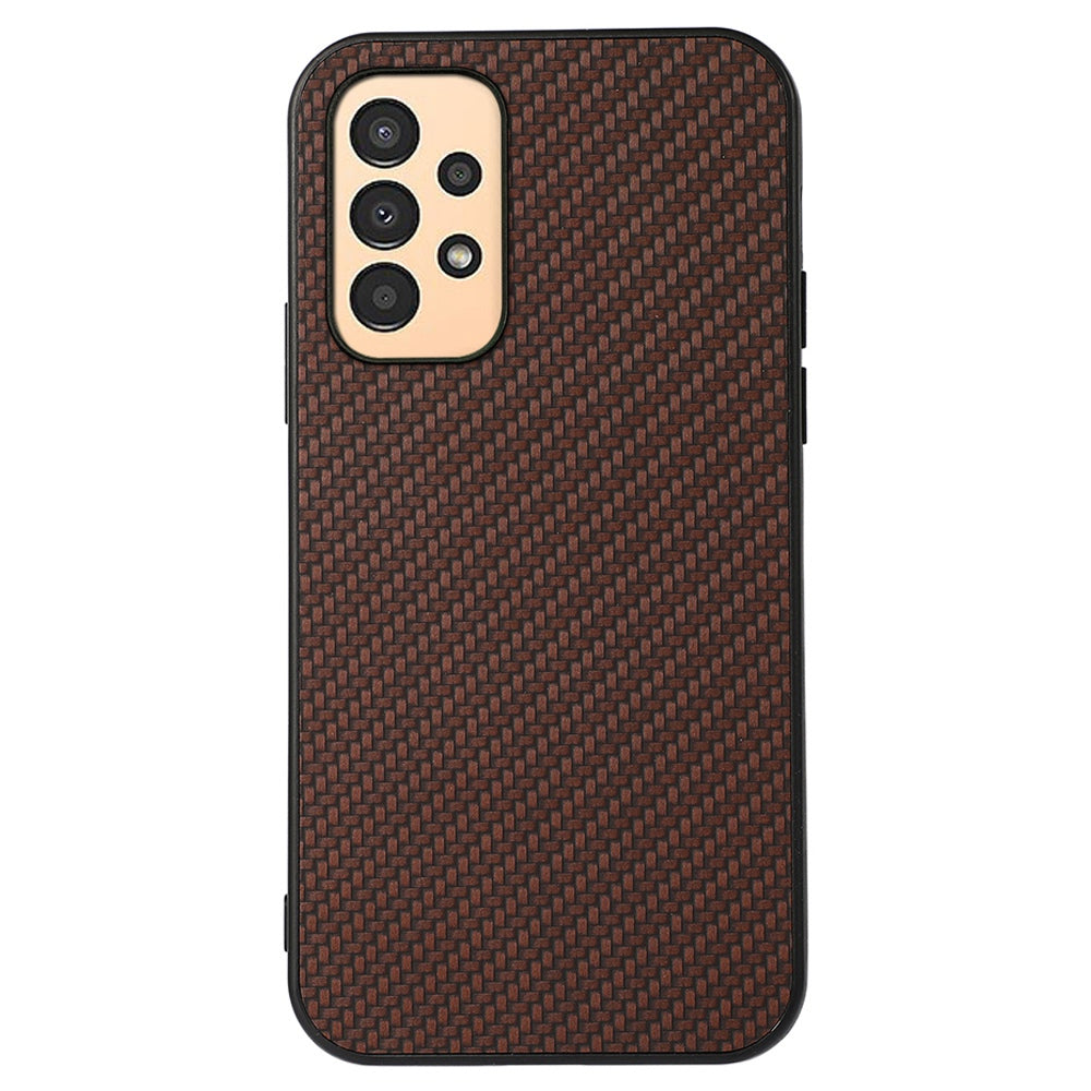 For Samsung Galaxy A13 4G Collision Proof Carbon Fiber Texture PU Leather Coated PC + TPU Case Phone Protective Cover