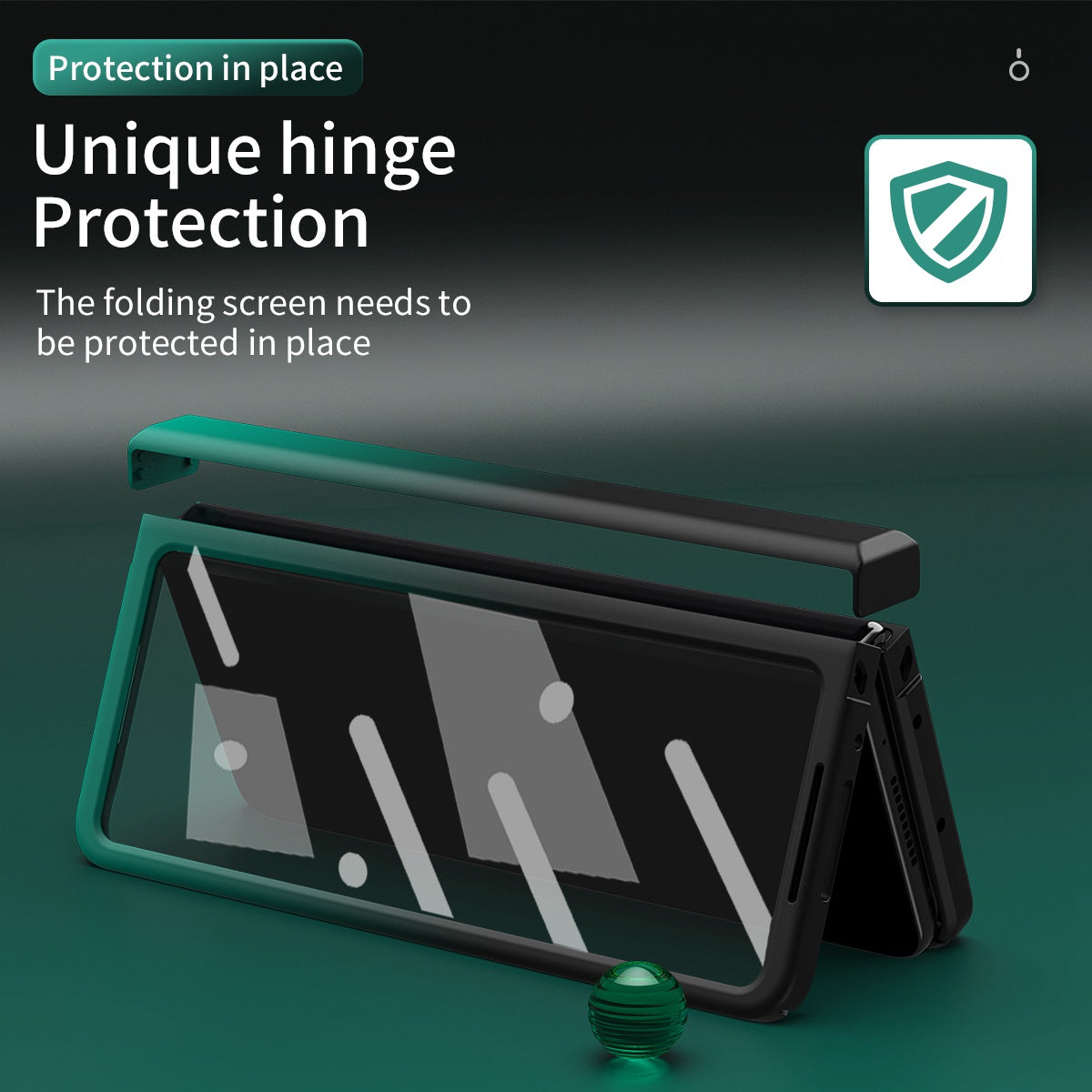 For Samsung Galaxy Z Fold3 5G Hard PC All-Inclusive Shockproof Case Gradient Color Folding Hinged Cover with Tempered Glass Screen Protector