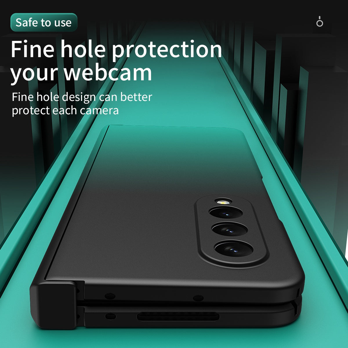 For Samsung Galaxy Z Fold3 5G Hard PC All-Inclusive Shockproof Case Gradient Color Folding Hinged Cover with Tempered Glass Screen Protector