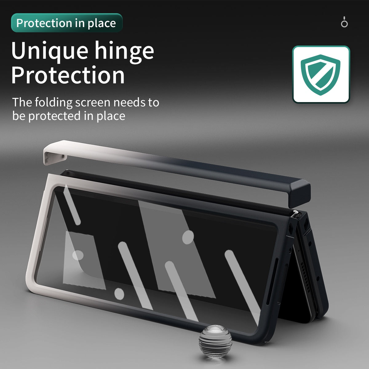 For Samsung Galaxy Z Fold3 5G Hard PC All-Inclusive Shockproof Case Gradient Color Folding Hinged Cover with Tempered Glass Screen Protector