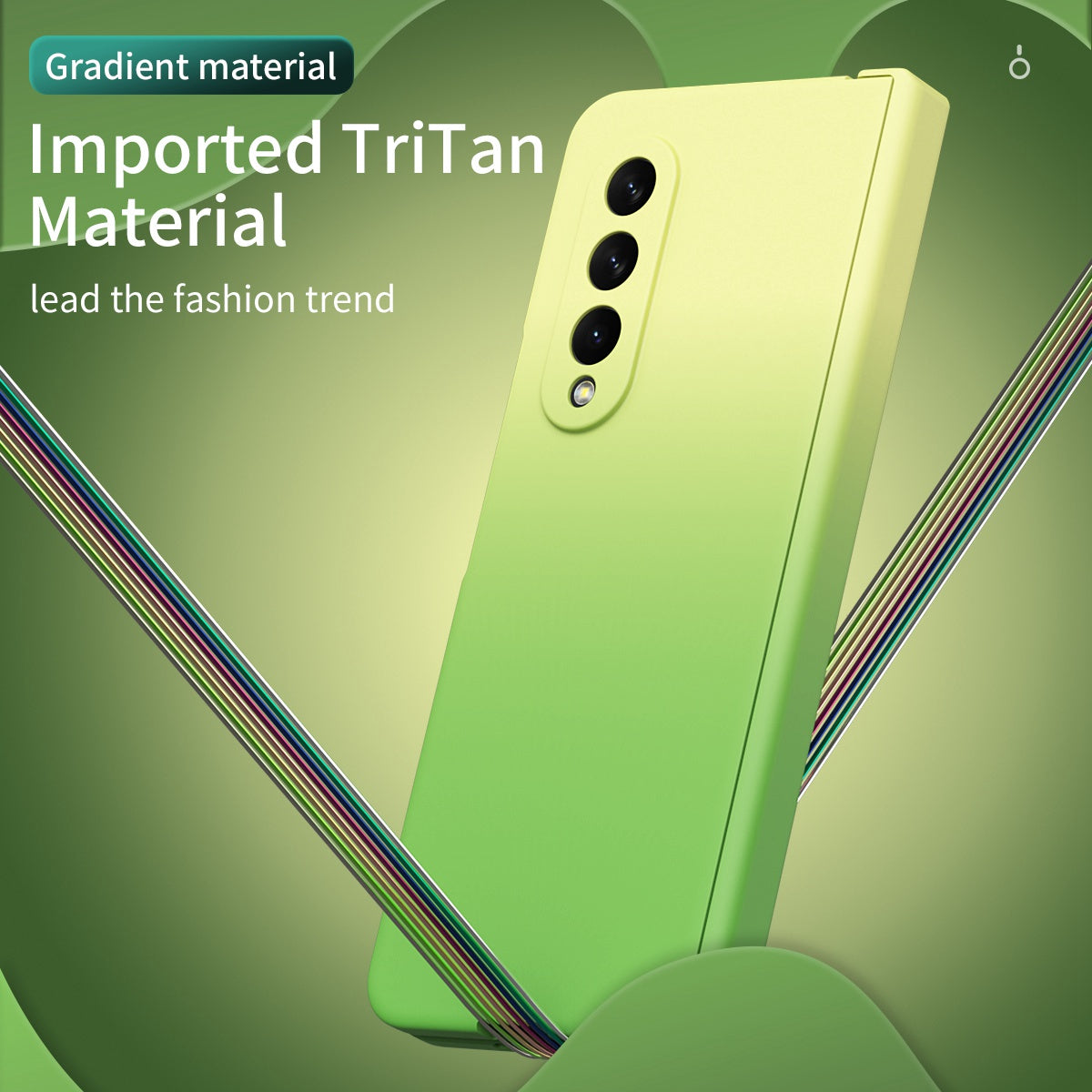 For Samsung Galaxy Z Fold3 5G Hard PC All-Inclusive Shockproof Case Gradient Color Folding Hinged Cover with Tempered Glass Screen Protector