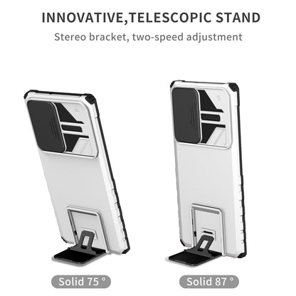 For Samsung Galaxy S22 Ultra 5G Adjustable Vertical Kickstand Phone Case Camera Slider Protection Hybrid PC + TPU Cover