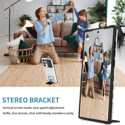For Samsung Galaxy S22 Ultra 5G Adjustable Vertical Kickstand Phone Case Camera Slider Protection Hybrid PC + TPU Cover